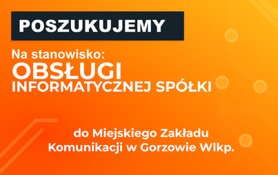Zdjęcie do Na stanowisko: OBSŁUGI INFORMATYCZNEJ SP&Oacute;ŁKI
