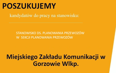 Zdjęcie do STANOWISKO DS. PLANOWANIA PRZEWOZ&Oacute;W  W  SEKCJI PLANOWANIA PRZEWOZ&Oacute;W