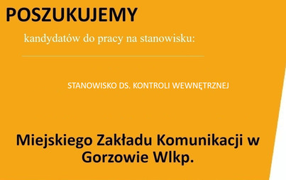 Zdjęcie do STANOWISKO DS. KONTROLI WEWNĘTRZNEJ 
